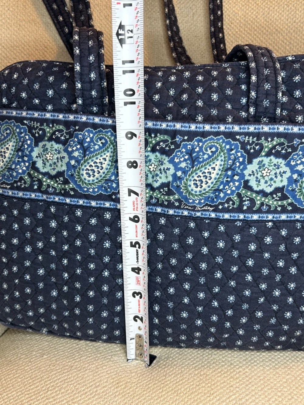 Vera Bradley Quilted Seaport Navy Paisley Diaper bag - Picture 7 of 11